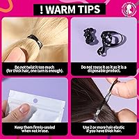 Vista 6 de Teenitor - Bandas elásticas para el cabello negras, 300 unidades de bandas de goma para el cabello, bandas elásticas suaves