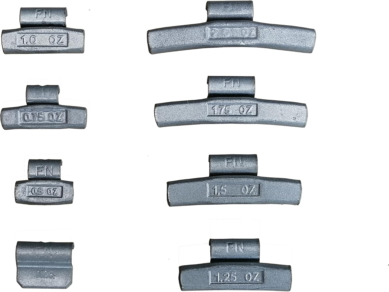 ROCHEE 75PCS FN-S75 ASSORTMENT CLIP-ON WHEEL WEIGHTS BALANCE FN STYLE 10 15 20 25 30 40 50 60G
