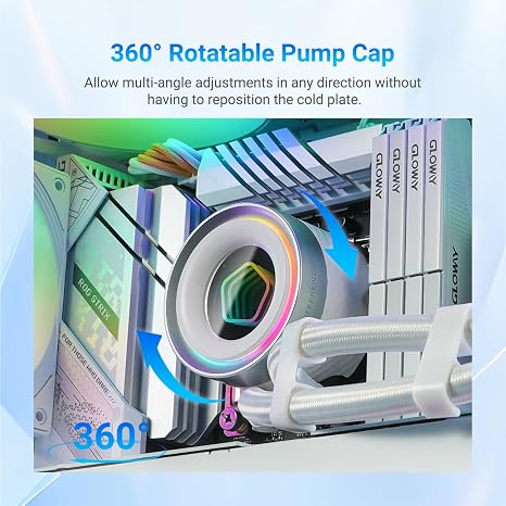 ID-COOLING FX360 INF White 360mm Liquid CPU Cooler, AIO Cooler ARGB Infinity Mirror Effect, 3x120mm Daisy Chain Fans, Low Noise Operation 27.2dBA Max, Compatible with Intel LGA1851/1700/1200/115X