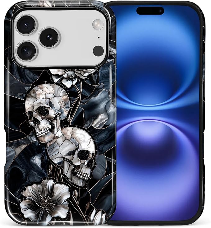 Case for iPhone 18 Pro/17 Pro, Stained Glass Skull