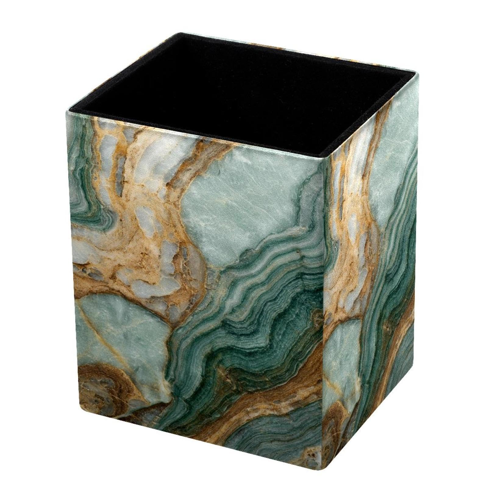 VAPOKF Pencil Holders for Desk, Marble Texture Printed Pen Holders Pen Pot Makeup Brushes Storage Desktop Stationery Supplies Organiser for Home Office