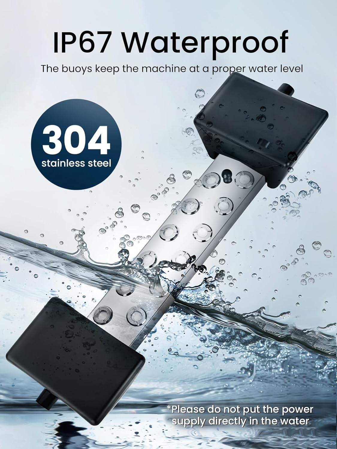 Ultrasonic Fogger, 12-Head Ultrasonic Mist Maker, 9000ml/H 400W Mist Maker Fogger with Buoy, IP67 Waterproof Power Supply for Pond, Garden, Lawn, Rockery, Greenhouse, Halloween Decoration