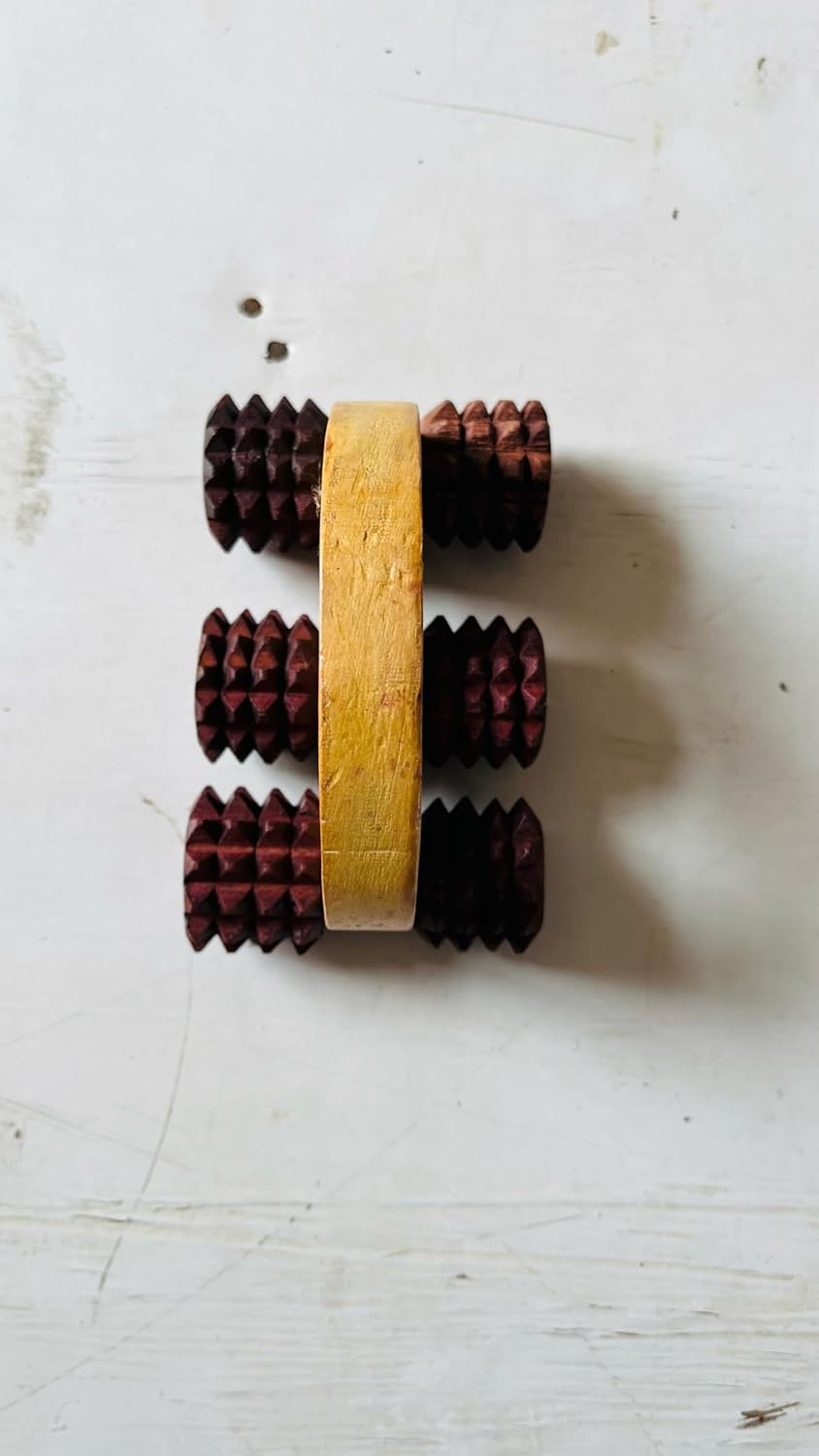 Wooden 6-Wheel Body Massager Roller Stick – Handheld Acupressure Tool for Back, Neck, Legs, Arms Pain Relief – Deep Tissue Manual Massager for Muscle Relaxation, Stress Relief, Lymphatic Drainage – Ayurvedic Massage Tool for Men & Women Wooden 6-Wheel Body Massager Roller Stick – Handheld Acupressure Tool for Back, Neck, Legs, Arms Pain Relief – Deep Tissue Manual Massager for Muscle Relaxation, Stress Relief, Lymphatic Drainage – Ayurvedic Massage Tool for Men & Women