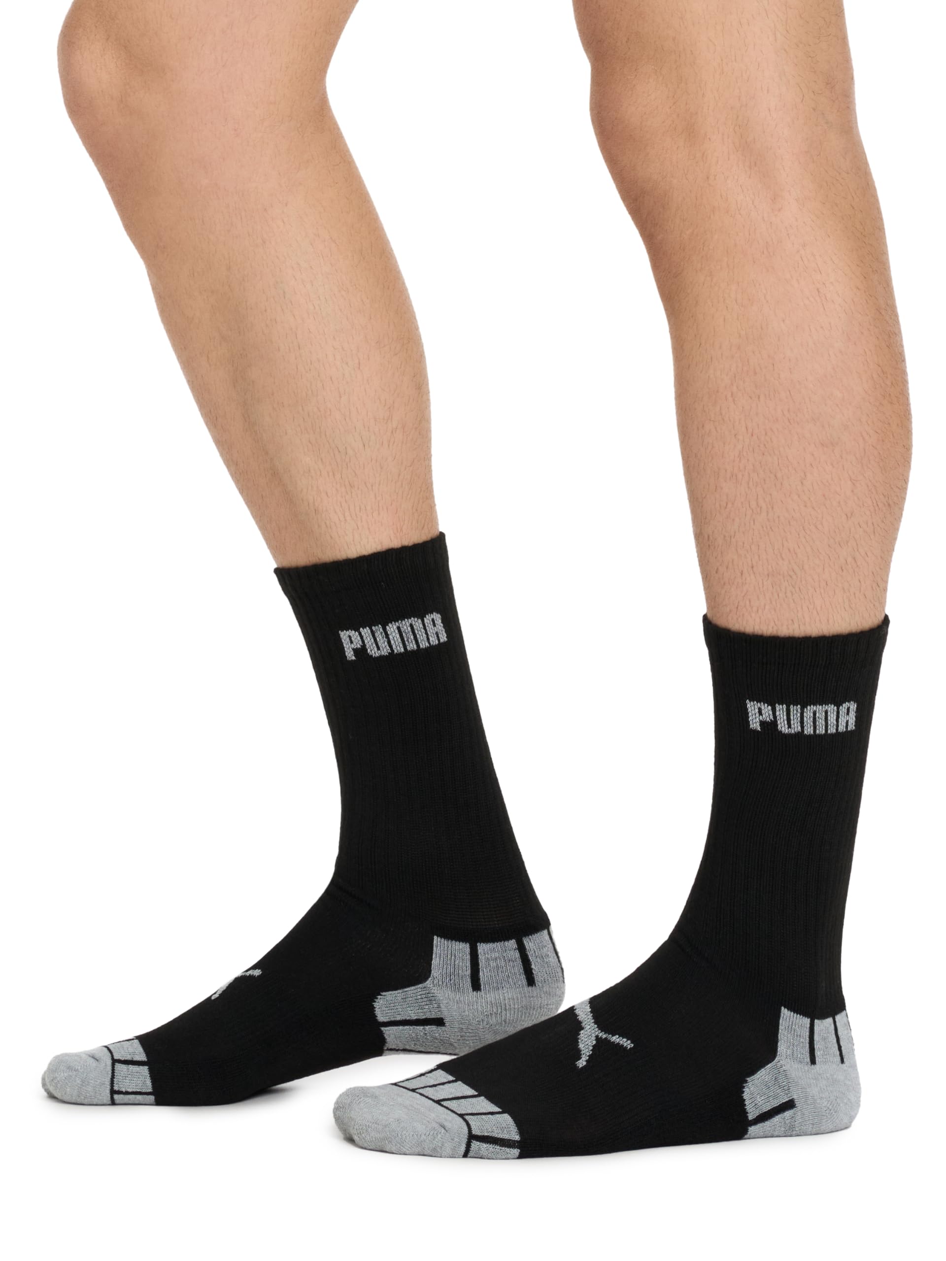 PUMA 8 sztuk sportowych skarpetek z pluszowymi skarpetkami, czarno-szary, 43-47 mężczyzn, czarny/szary, 43-47 EU
