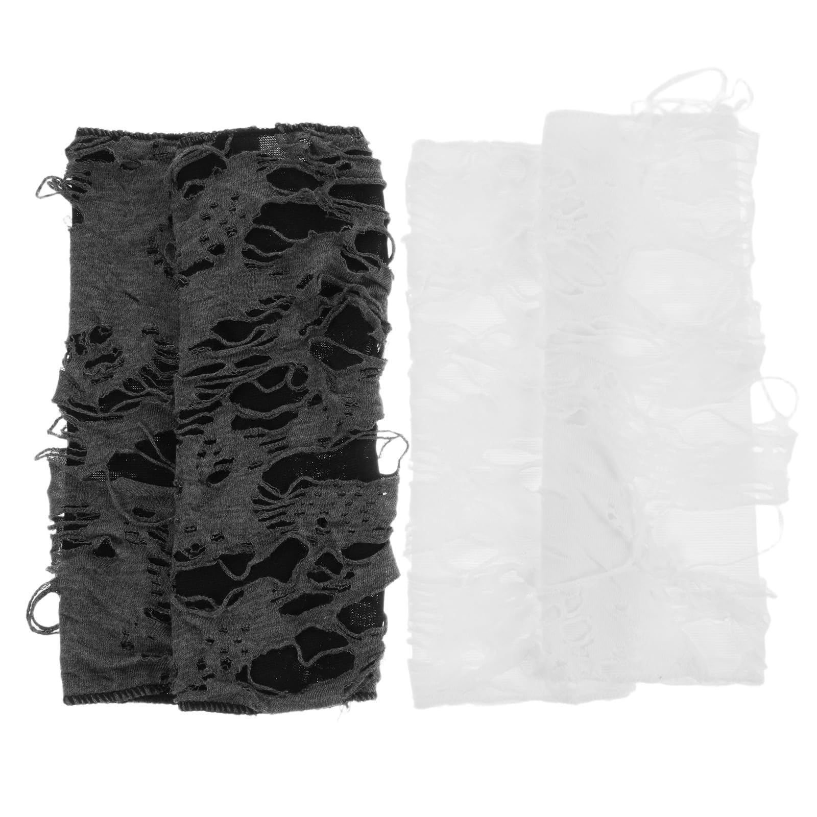 Healeved 10 Pares Guantes de Poliéster Negros Diseño Rasgado Estilo Punk y Grunge para Fiesta y Halloween, Accesorios Versátiles para Hombres y Mujeres