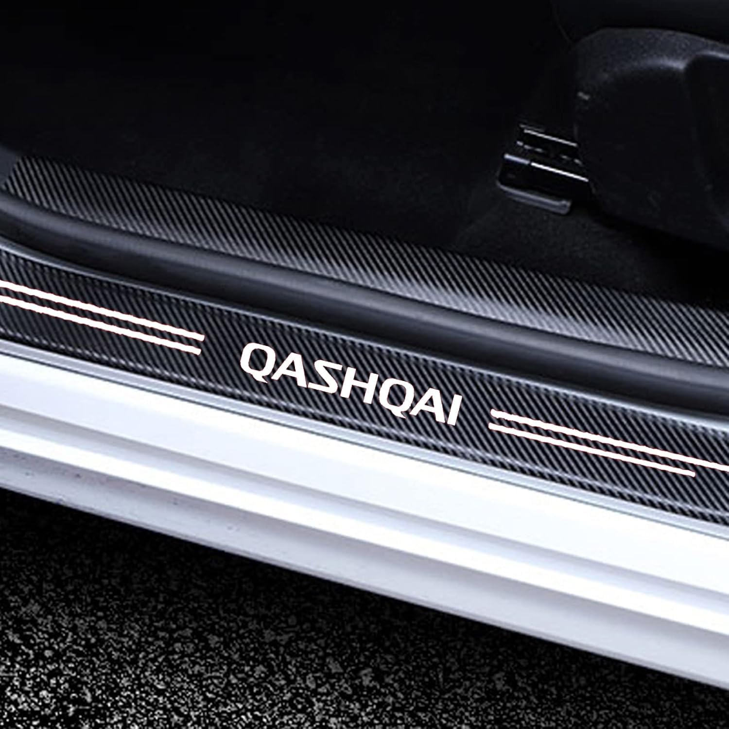 4Pezzi Fibra di Carbonio Battitacco per Auto Sticker,per Nis-san Qashqai J10 J11 J12 2009-2018 2019 2020 2021Benvenuto Pedaliera Protezione Styling Auto E carrozzeria Adesivi Decorativi Accessori