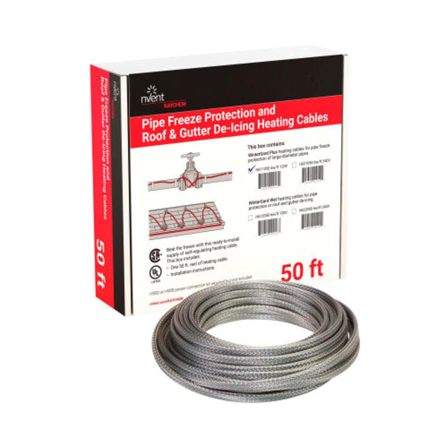 Raychem H611050 Self Regulating Heating Cable 50' 120V