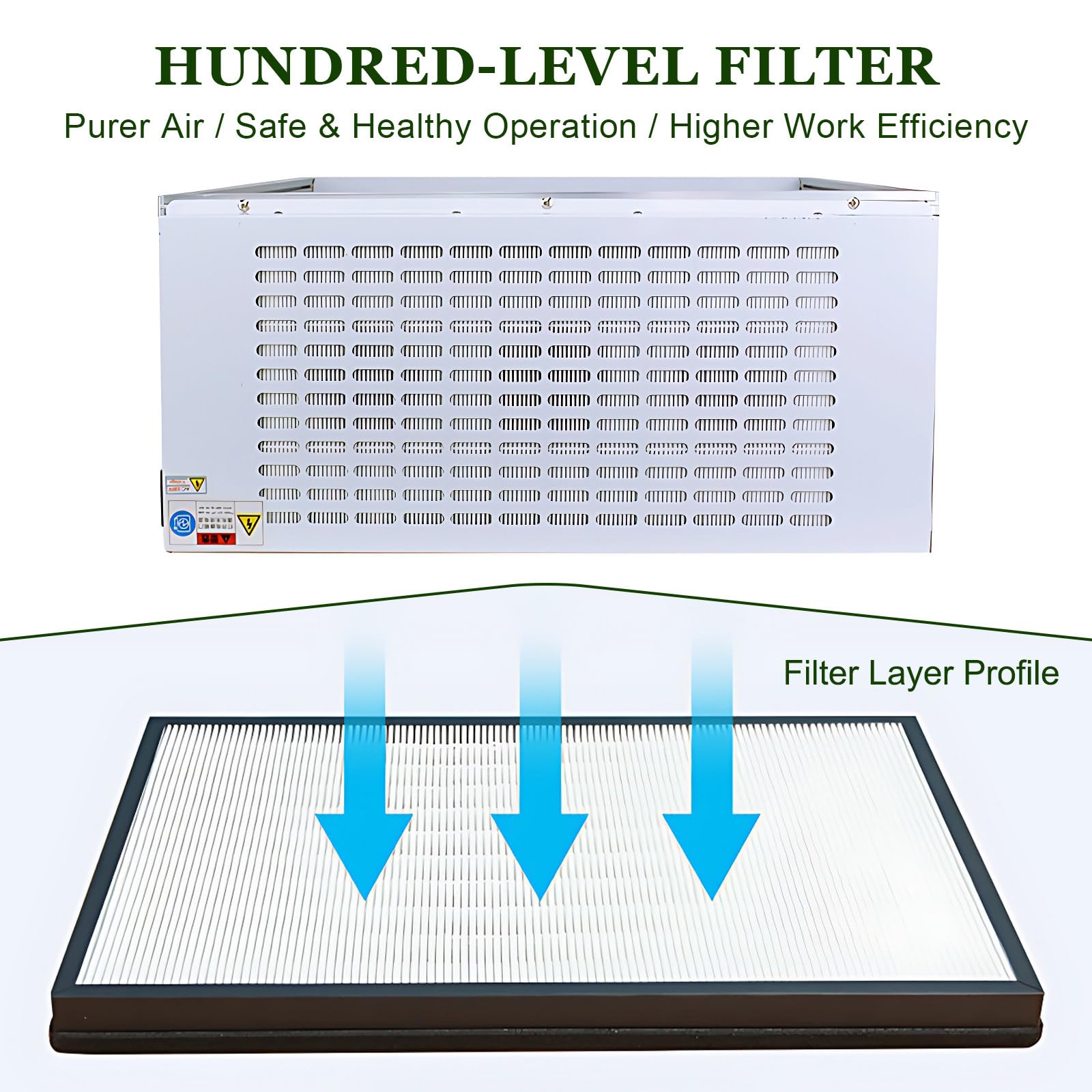 Cabina de Flujo Laminar Profesional & Banco de Aire Limpio, 62x31cm con Filtro HEPA para Trabajos de Precisión en Electrónica y Laboratorios