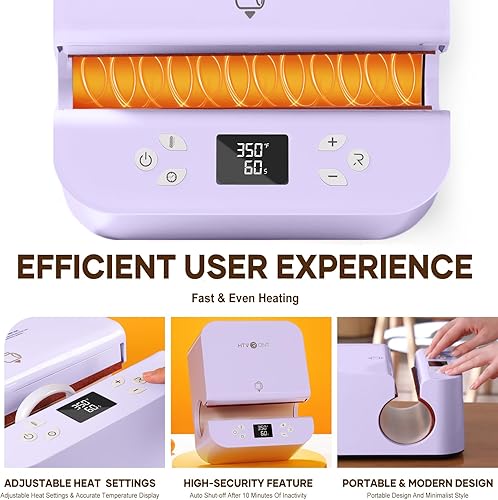 Miniatura 10 de HTVRONT Máquina automática de prensa de calor para vasos, prensa de calor para tazas que se calienta rápido y uniforme, prensa profesional de alta