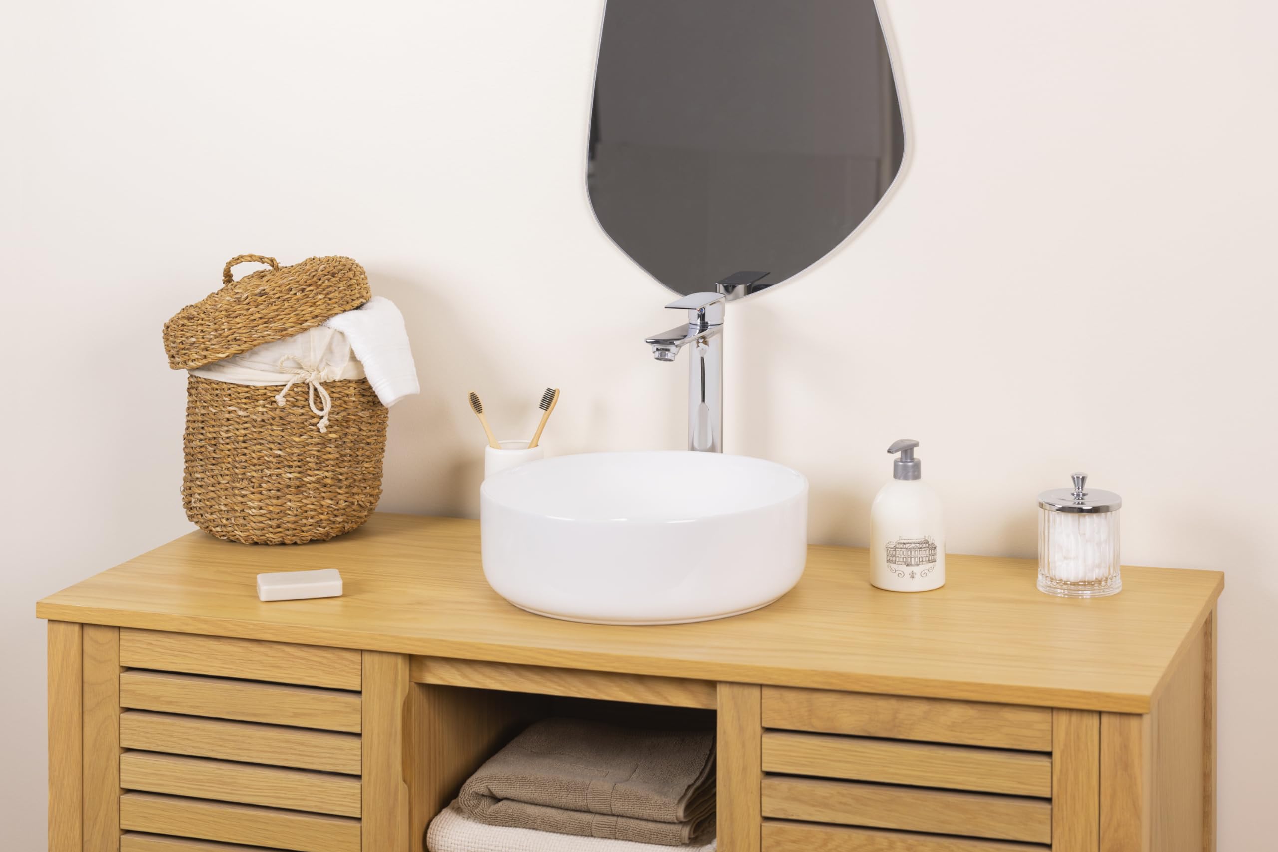Grifo de lavabo alto NYTIA | acabado cromado | para lavabos sobre encimera | diseño moderno y funcional | EUROSANIT