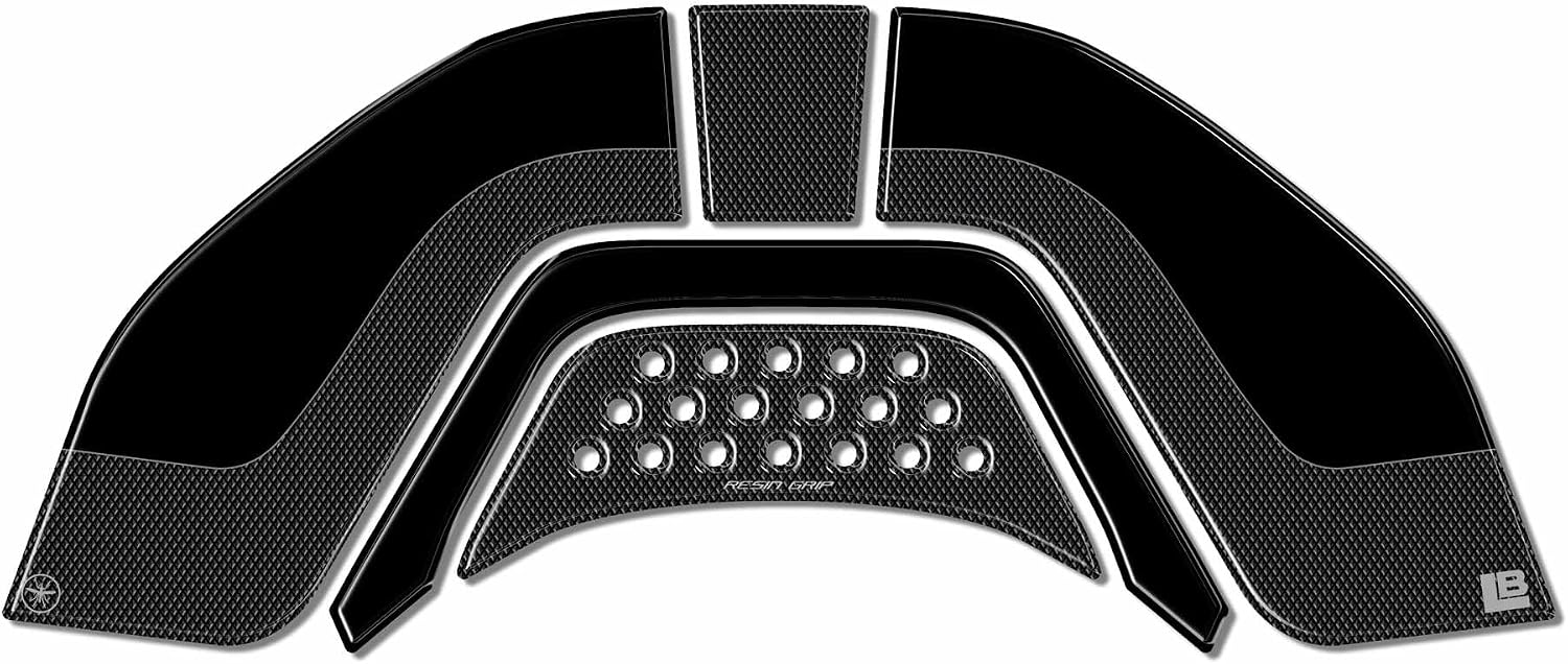 labelbike - 3D Sticker Motorcycle Low Tank Pad Protection and Decoration in Resin Compatible with Yamaha Tracer 9 2025 - Black Carbon Color
