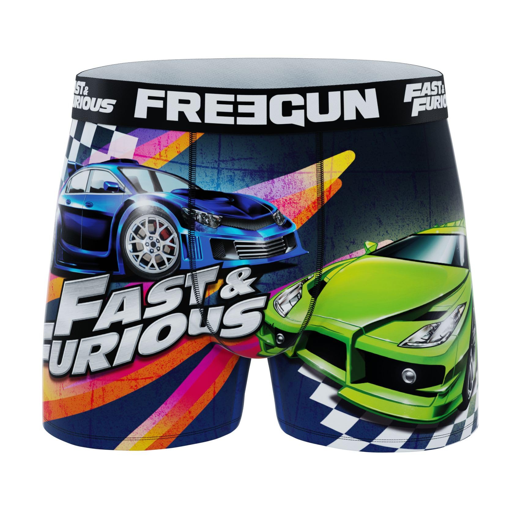 FREEGUN - Calzoncillos para hombre, diseño rápido y furioso, original y suave (juego de 4)