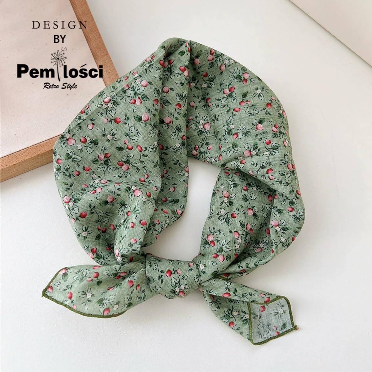 Cotton-Blend Bandana, Head Scarf, Headband, Head wrap, Hair Neck Scarf for Women 22 x 22 inch - Image 3