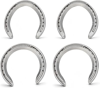 Horseshoes, 4PCS Aluminum Alloy Horse Shoes, Horse Riding Tool Horseshoe Kit for Horseshoe Palms Horse Riding Tool, Equipment Accessories for Indoor or Outdoor