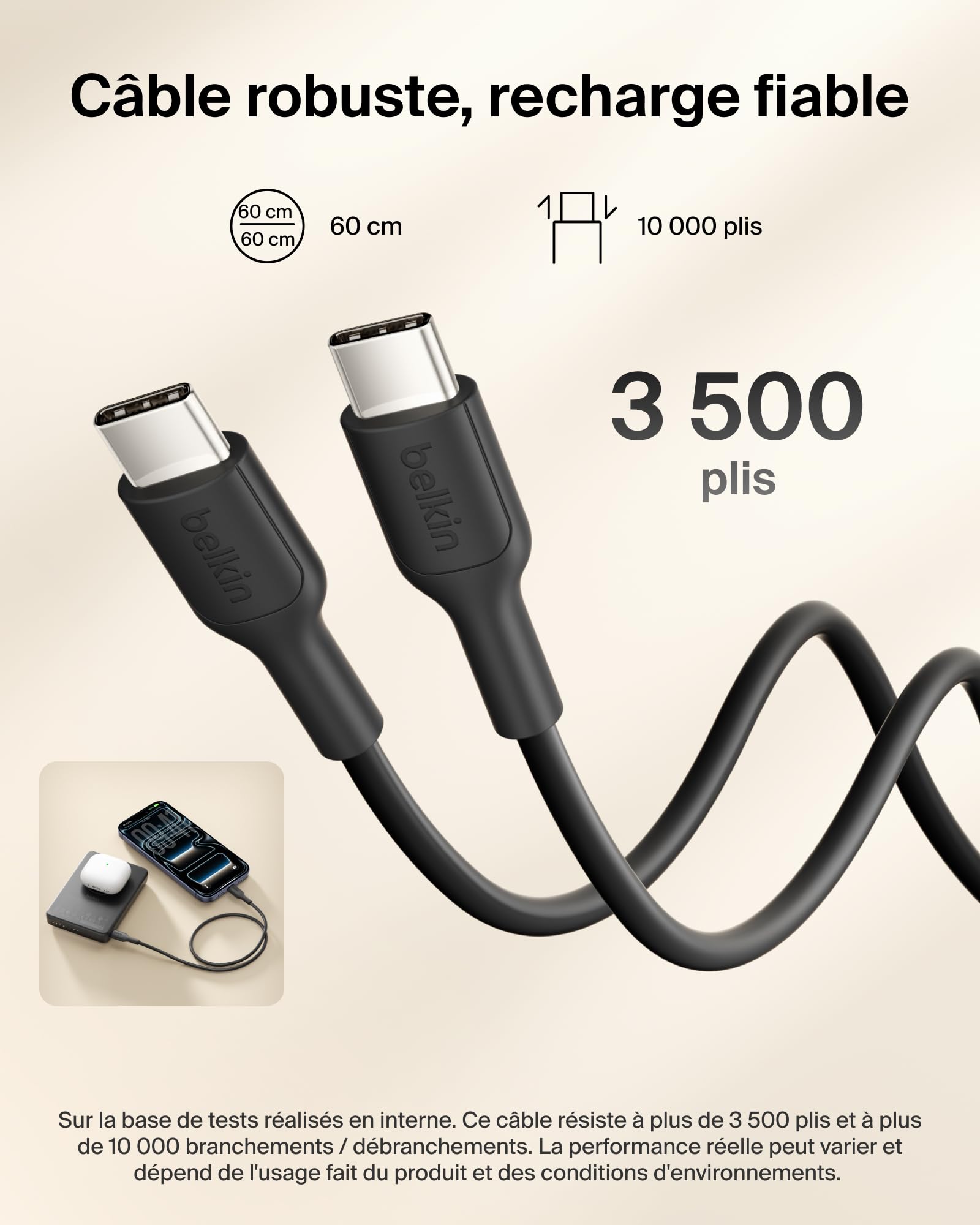 Belkin BoostCharge Batterie Externe Magnétique 10K avec Port USB-C - Noir