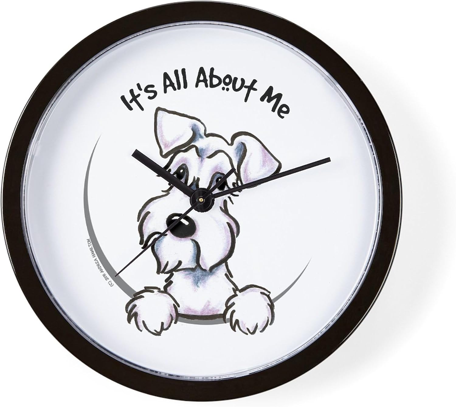 CafePress White Schnazuer IAAM 10" Wall Clock for Livingroom, Kitchen, or Office
