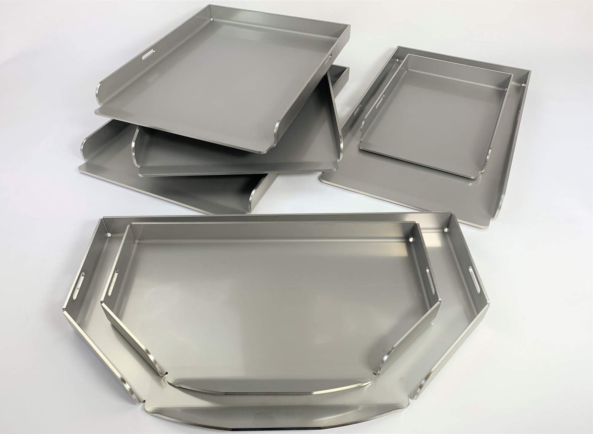 EWH Plancha prémium para barbacoa de acero inoxidable 1.4301 de 4 mm, tamaño universal, 40 x 30 cm, con elevadores de placas opcionales (fabricación alemana)
