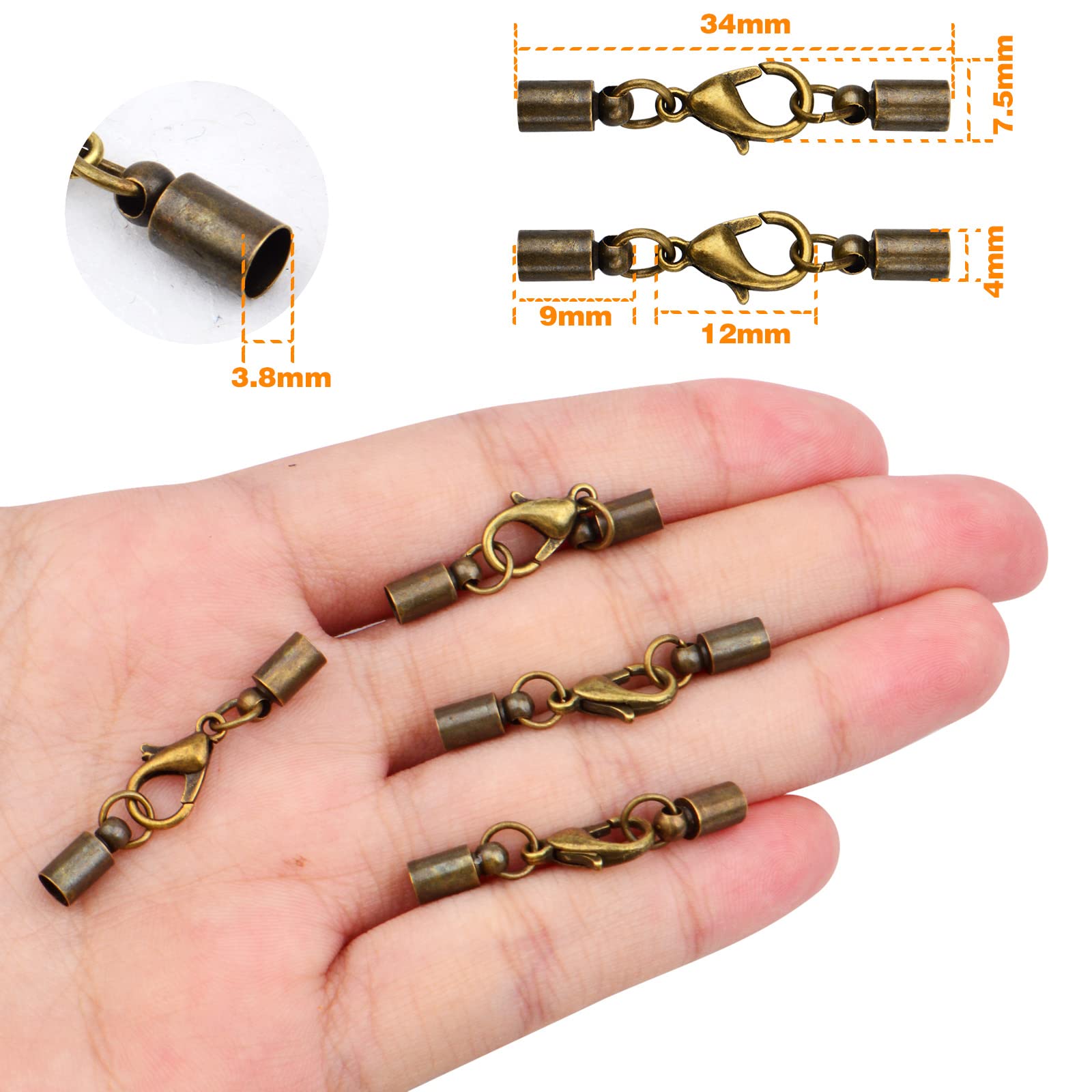 SGerste - Lot De 12 Embouts De Cordon De Ruban, Pinces à