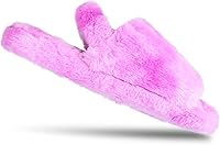 Vista 7 de Jessica Simpson Unisex-Child Plush Faux Fur Slip on House Slippers with Memory Foam