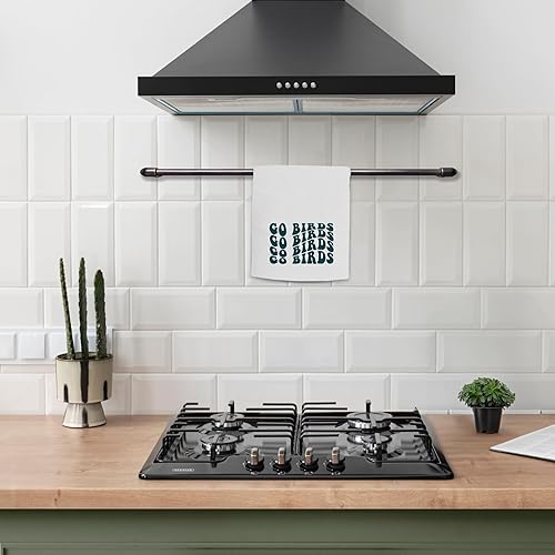 Miniatura 3 de kunlisa Trendy Groovy Go Birds - Toallas de cocina de fútbol, decoración de águila, regalos para fanáticos de águilas, 16 x 24 pulgadas Negro,Verde