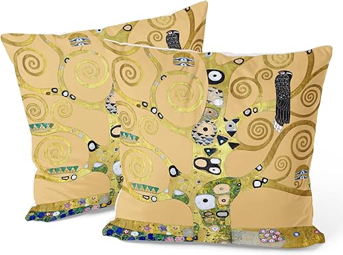 Berkin Arts Fundas de almohada cuadradas decorativas diseñadas con decoración artística, mezcla de poliéster, paquete de 2, 18 x 18 pulgadas,