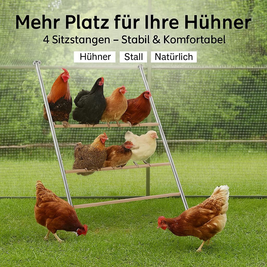 Stabile Hühner-Sitzleiter – Große Sitzstange für Hühner, Tauben & Enten, Robustes Material, wetterbeständig