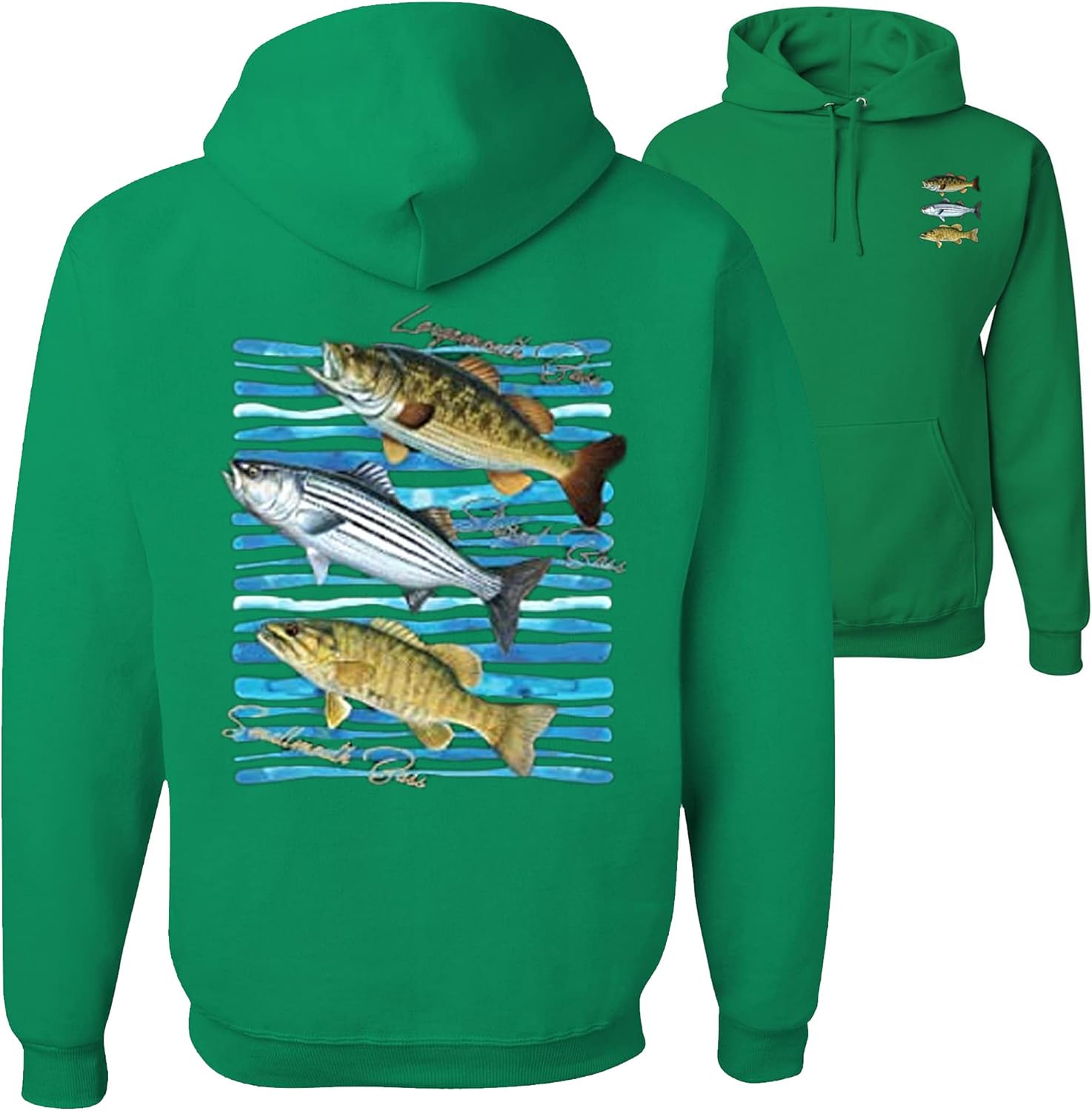 Big Bass Fish Largemouth Striped Smallmouth Fishing Mens Hoodies