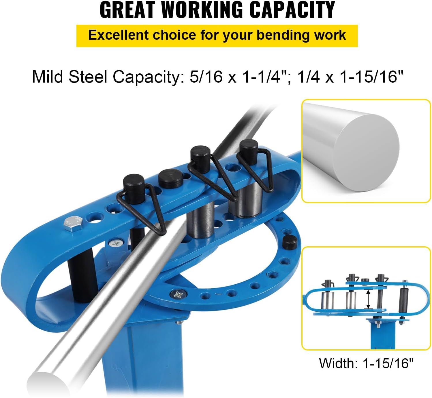 Vevor YP 38 Pedestal Floor Compact Bender 7 Dies Versatile Compact Metal Tubing Bender 44' Mount Powdercoat Telescoping Handle Maximum 5/8" Thick 1-15/16" Width - Amazon.com
