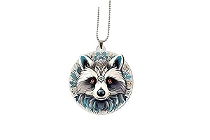 Raccoon Christmas Ornaments for Car Rear View Mirror Decoration