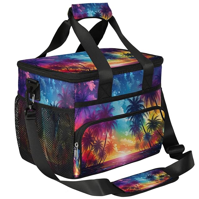 Lunch Box for Men Heavy Duty Insulated Lunch Bag for Women Rainbow Coconut Tree Lunchbox for Adults Lunch