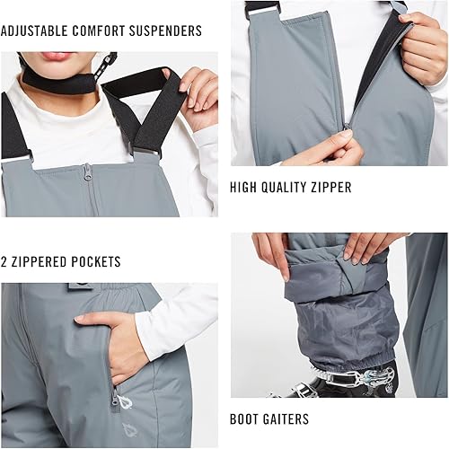 Miniatura 3 de BALEAF Women's Insulated Waterproof Ski Bib Overalls Snow Windproof Snowboarding Pant