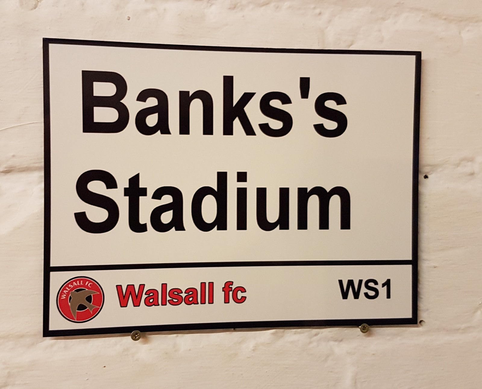 New Metal Street Sign Walsall Fc Banks'S Stadium Metal Street Sign Saddlers 8X12 Inches