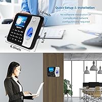 Vista 8 de Relojes de tiempo para empleados de pequeñas empresas Calcular horas automáticamente, 0 tarifas mensuales, reloj de tiempo de huellas dactilares