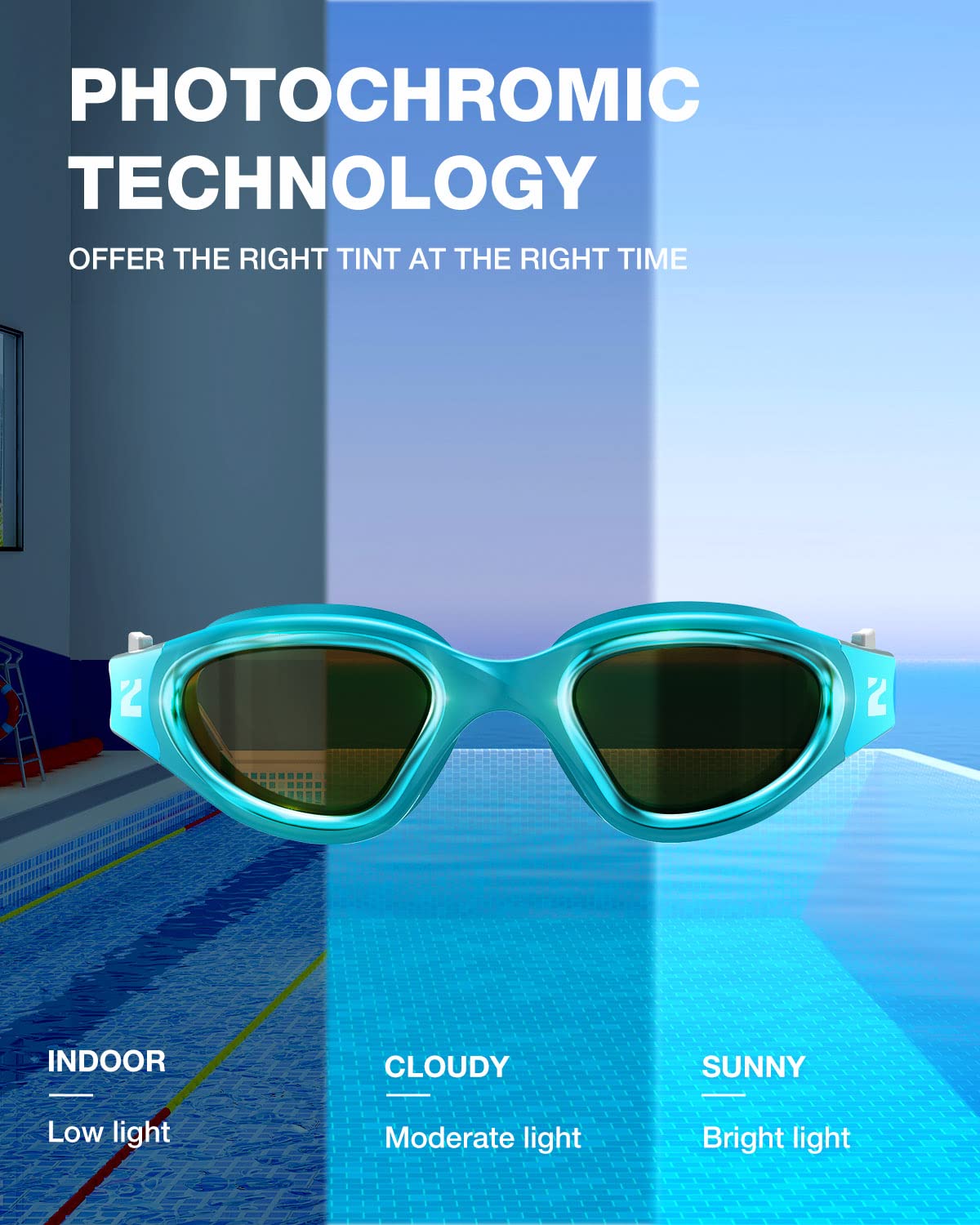 ZIONOR G1MINI Ultra Lunettes de natation polarisées confortables pour enfants - Anti-buée - Protection UV - Pour filles et garçons (années 3 à 14)