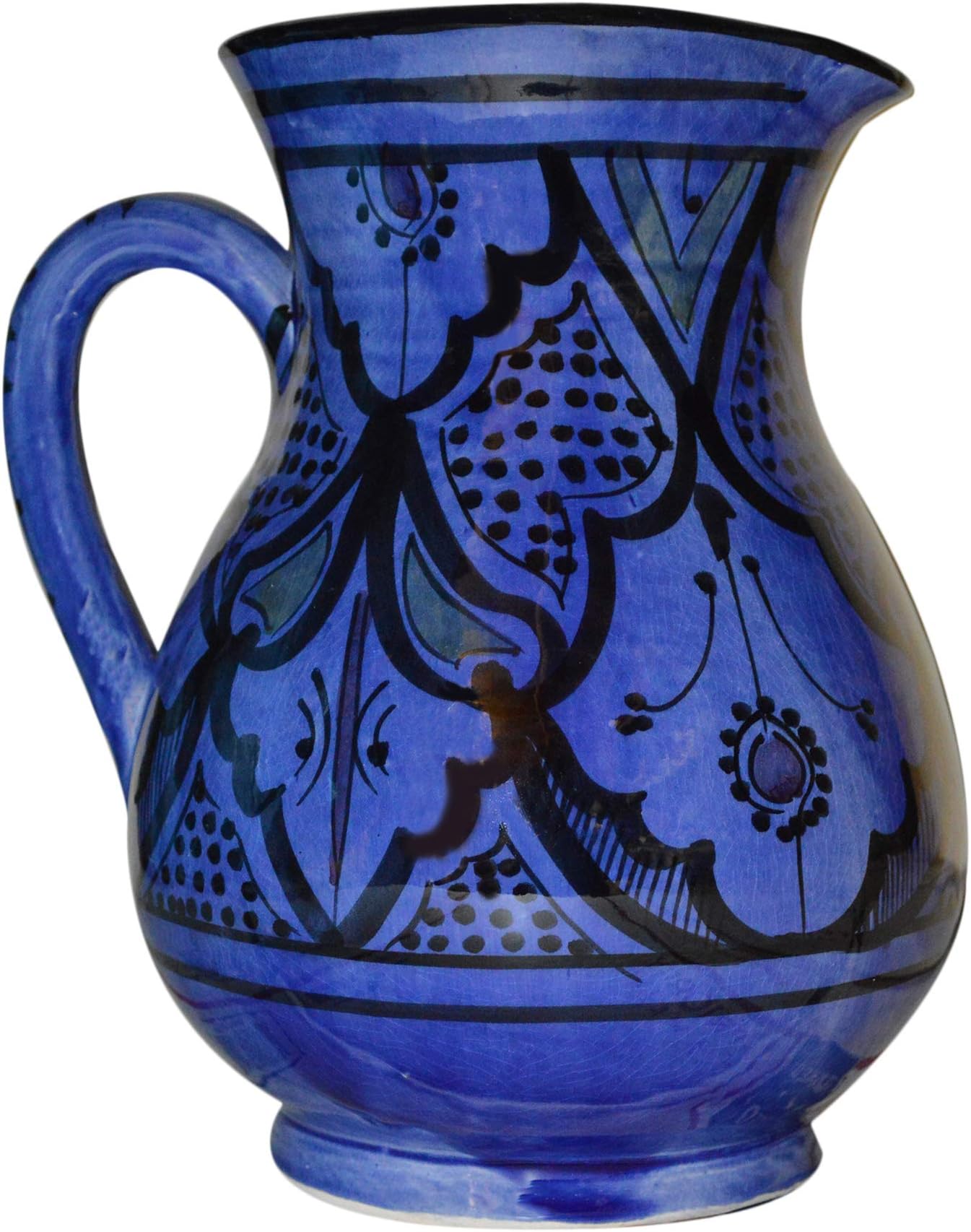 Moroccan Pitchers Sangria Handmade Ceramic Carafe Beverage Dispenser Jar Cooler Easy Pour