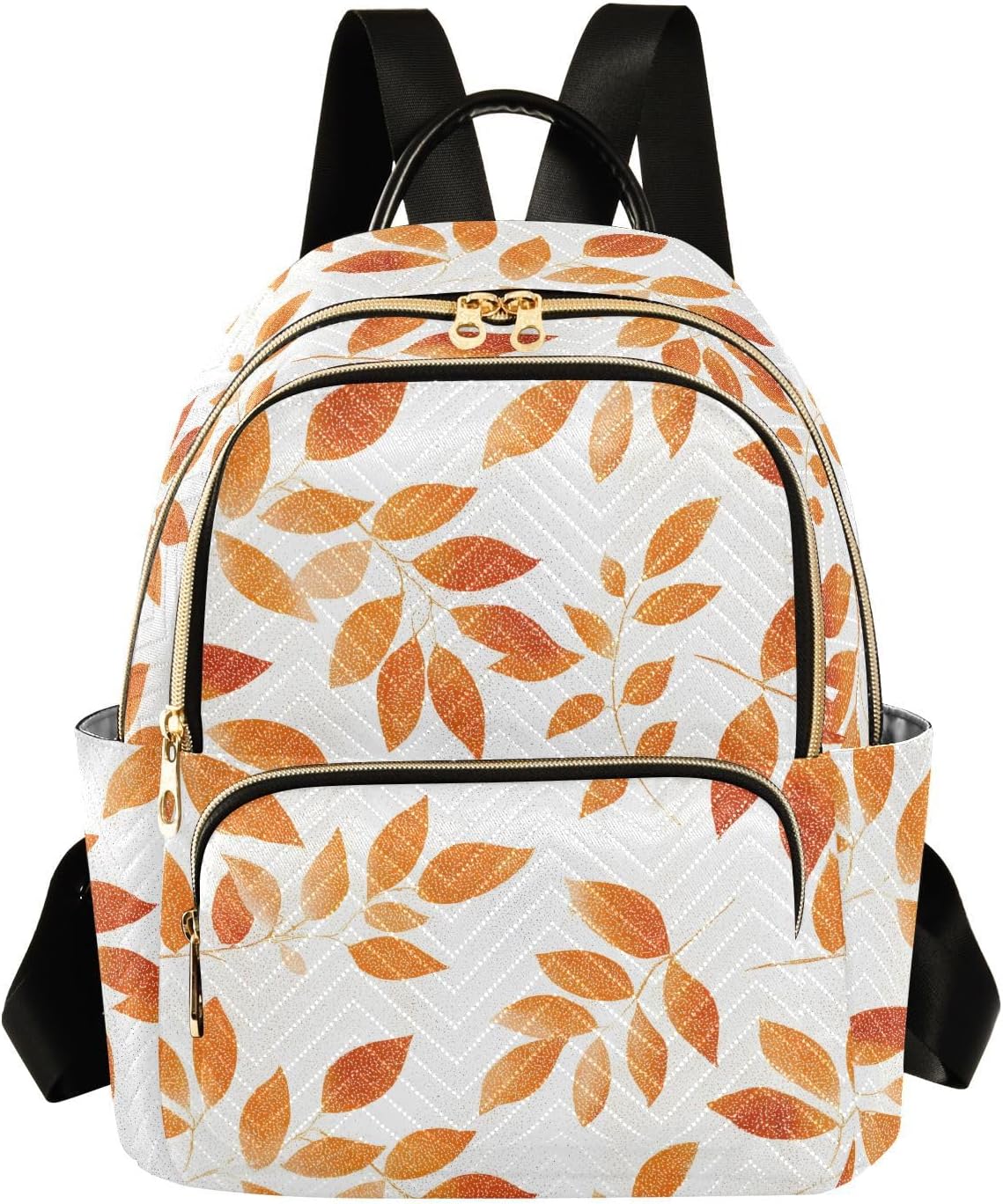 Red Orange Leaves Backpack Purse for Women Shoulder Bag Fashion Daypack Ladies Handbag Lightweight Travel Bag Rucksack
