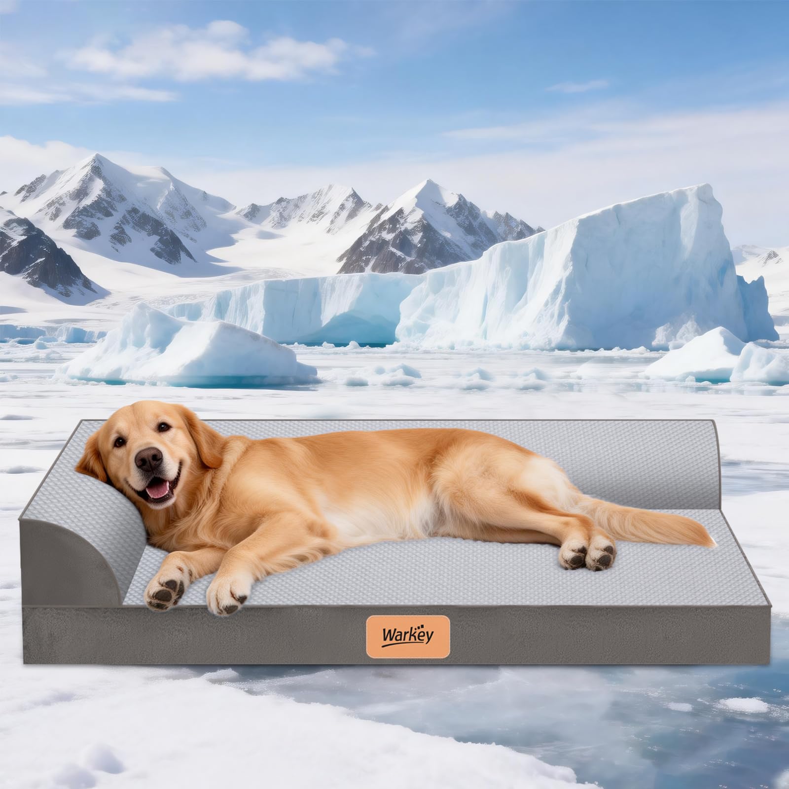 Cooling Orthopedic Dog Bed for Large Dogs, Memory Foam Pet Bed with Removable Washable Cover & Non-Slip Bottom, Comfortable Dog Couch Bed for Golden Retriever, Size: 40"*31.9 * 8.1"