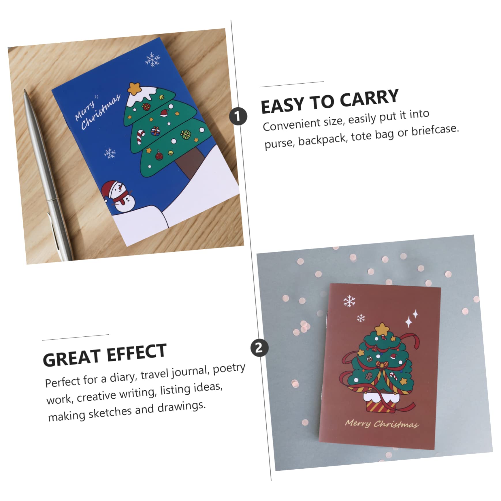 Angoily 100 Pièces Bloc-notes De Noël Pour Mini Cahiers De Noël Mini Cahier De Noel Bloc-notes Étudiant Papeterie En Gros Papier