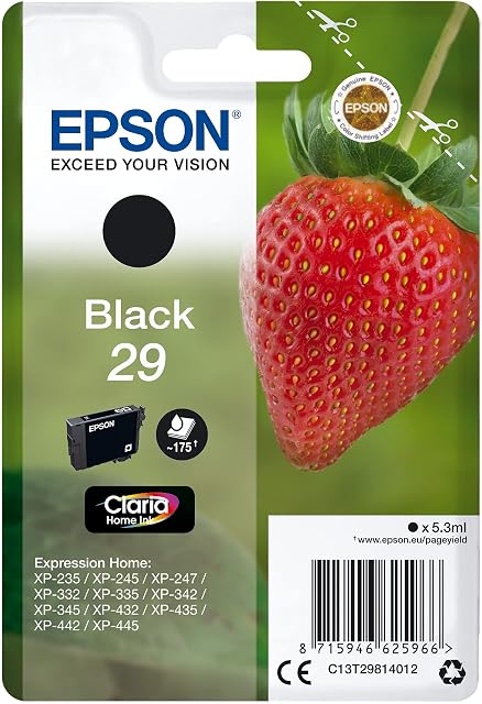 Epson 29 Black Strawberry Genuine, Claria Home Ink