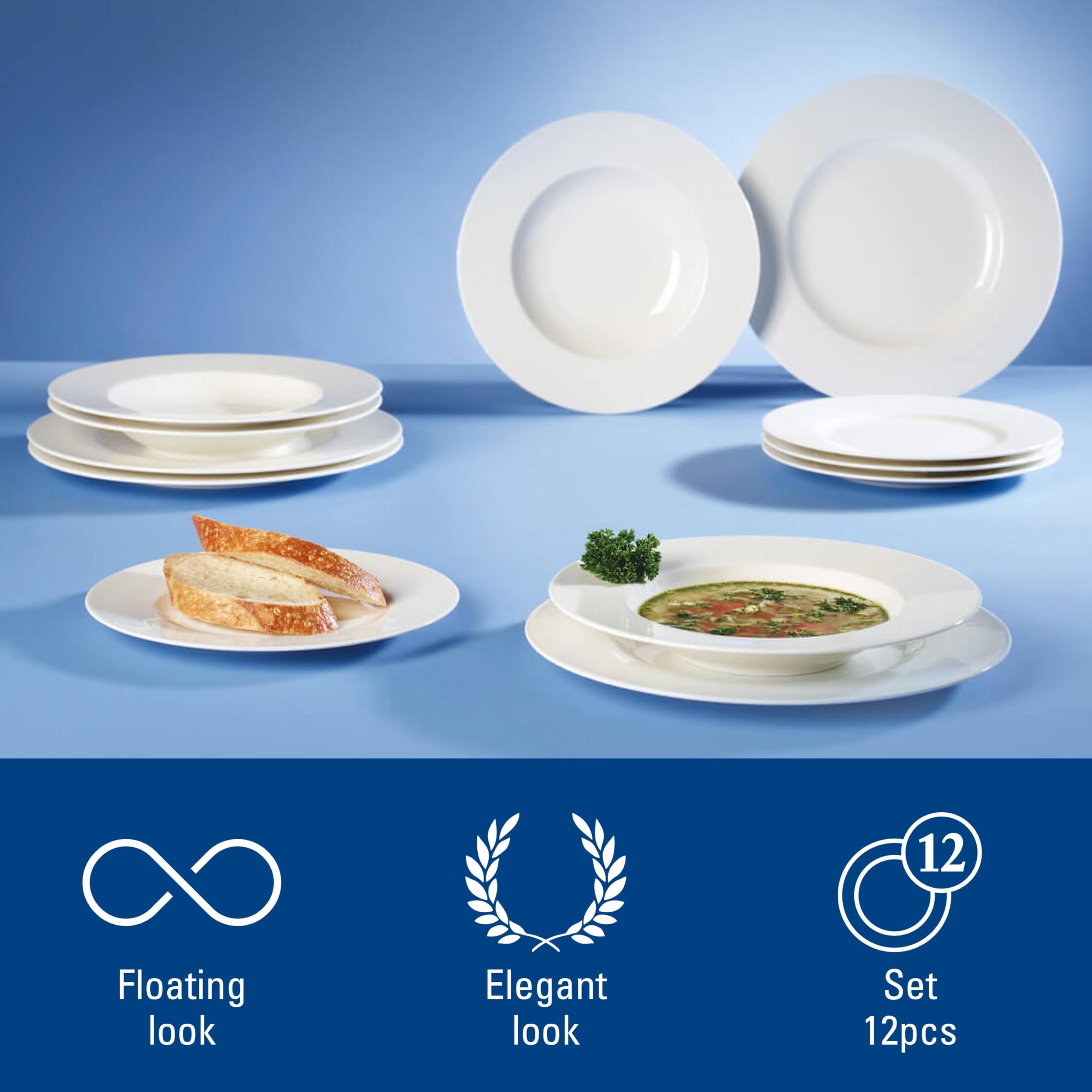 Villeroy & Boch Wonderful World Zestaw Obiadowy, Biały, 12 sztuk