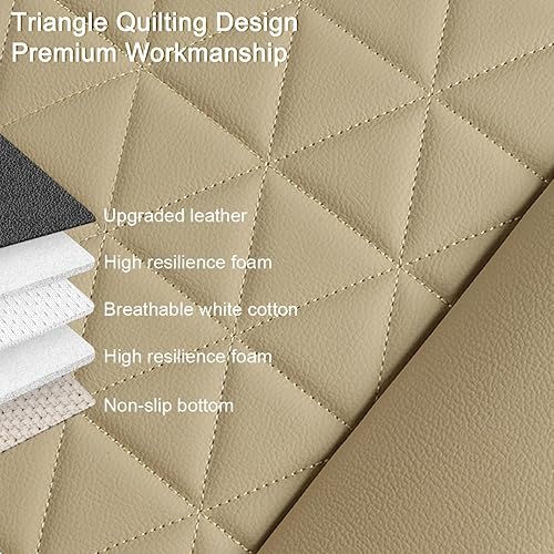 Miniatura 15 de Black Panther - Funda de lujo para base de asiento delantero de coche en cuero sintético, compatible con 90% de vehículos B-Front-Gris