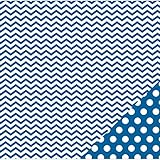 American Crafts Open Stock 12 x 12 - Pattern Paper - Double Sided - Navy Chevron 368314