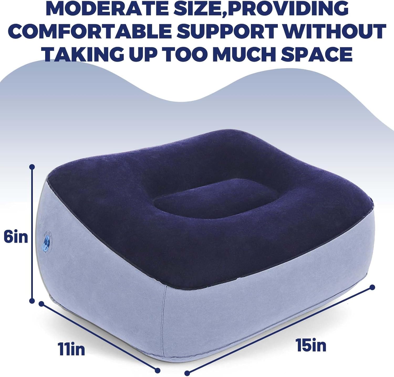 Inflatable Foot Rest for Travel - Adjustable Height Leg Pillow for Airplane & Car, Portable Foot Stool for Kids & Adults （Multicolor） 2-Count - Image 3