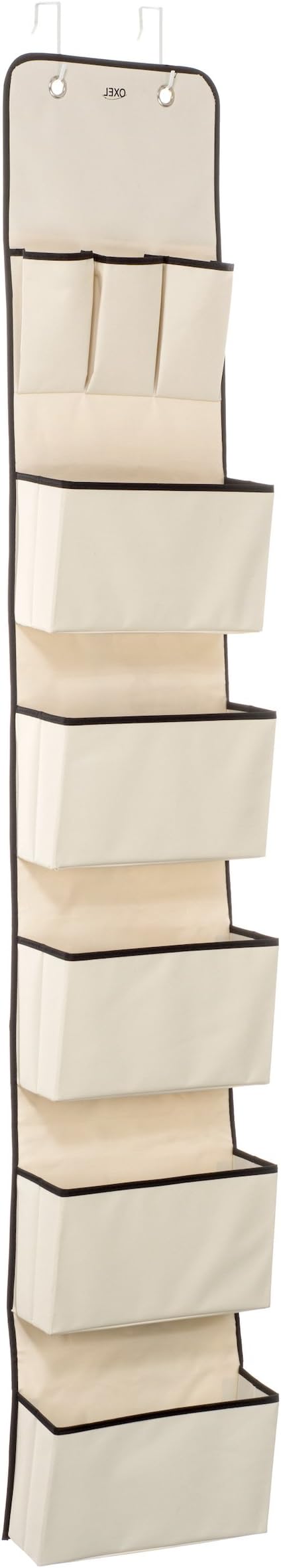 Over The Door Hanging Wall Organizer with 8 Pockets - Metal Hooks - Saves Space in your Baby Nursery, Closet, Children's Room or Office