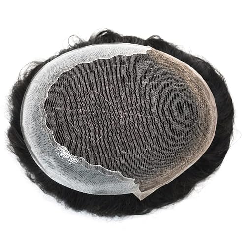 Miniatura 8 de Tupé de encaje suizo para hombres, postizos, sistema de reemplazo de cabello humano real, para hombre, tupé, protesis capilar para hombre, 8 x 10
