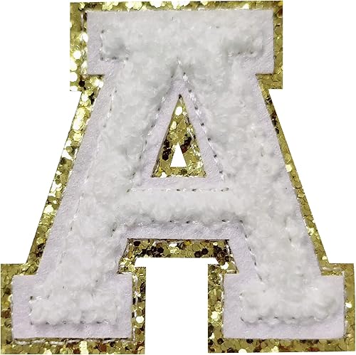 Miniatura 62 de 4 parches de letras de felpilla blanca, parches termo-adhesivas de 2.2", parches de letras de felpilla para ropa (M)
