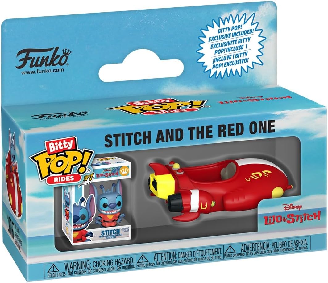 Funko Bitty POP! Paseo: Disney Lilo & Stitch - Stitch con El Rojo | Mercancía oficial de dibujos animados/animación - Juguete coleccionable - Idea de regalo de cumpleaños para fanáticos y coleccionistas