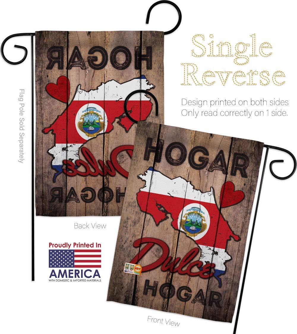 Country Costa Rica Hogar Dulce Garden House Flags Set Regional Nationality Nation International World Particular Area Small Decorative Gift Yard Banner Made In USA 28 X 40