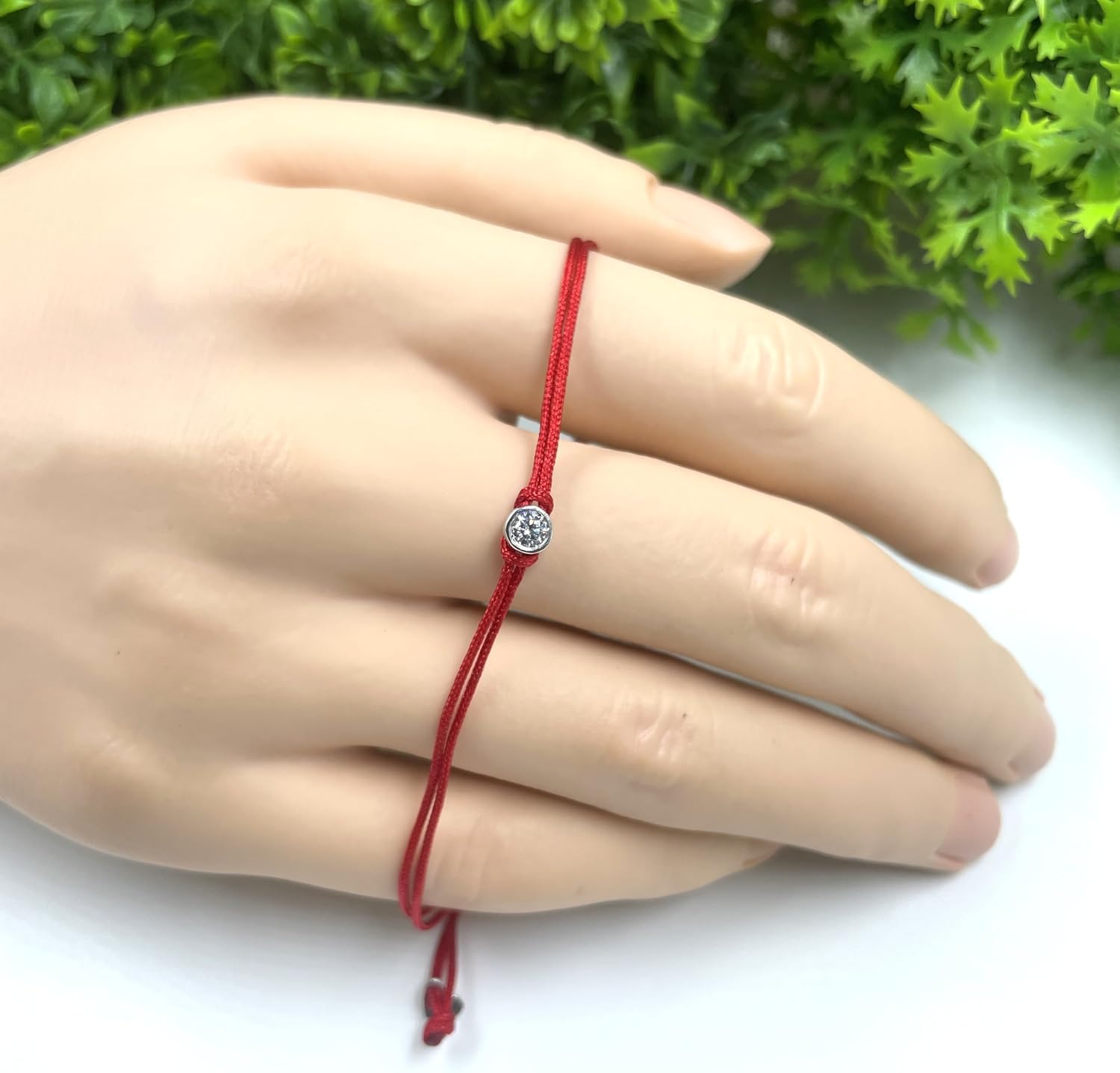 3.00 MM Round White Diamond String Bracelet For Women in 14K Gold Finish Ladies White Diamond Cord Friedship Bracelet