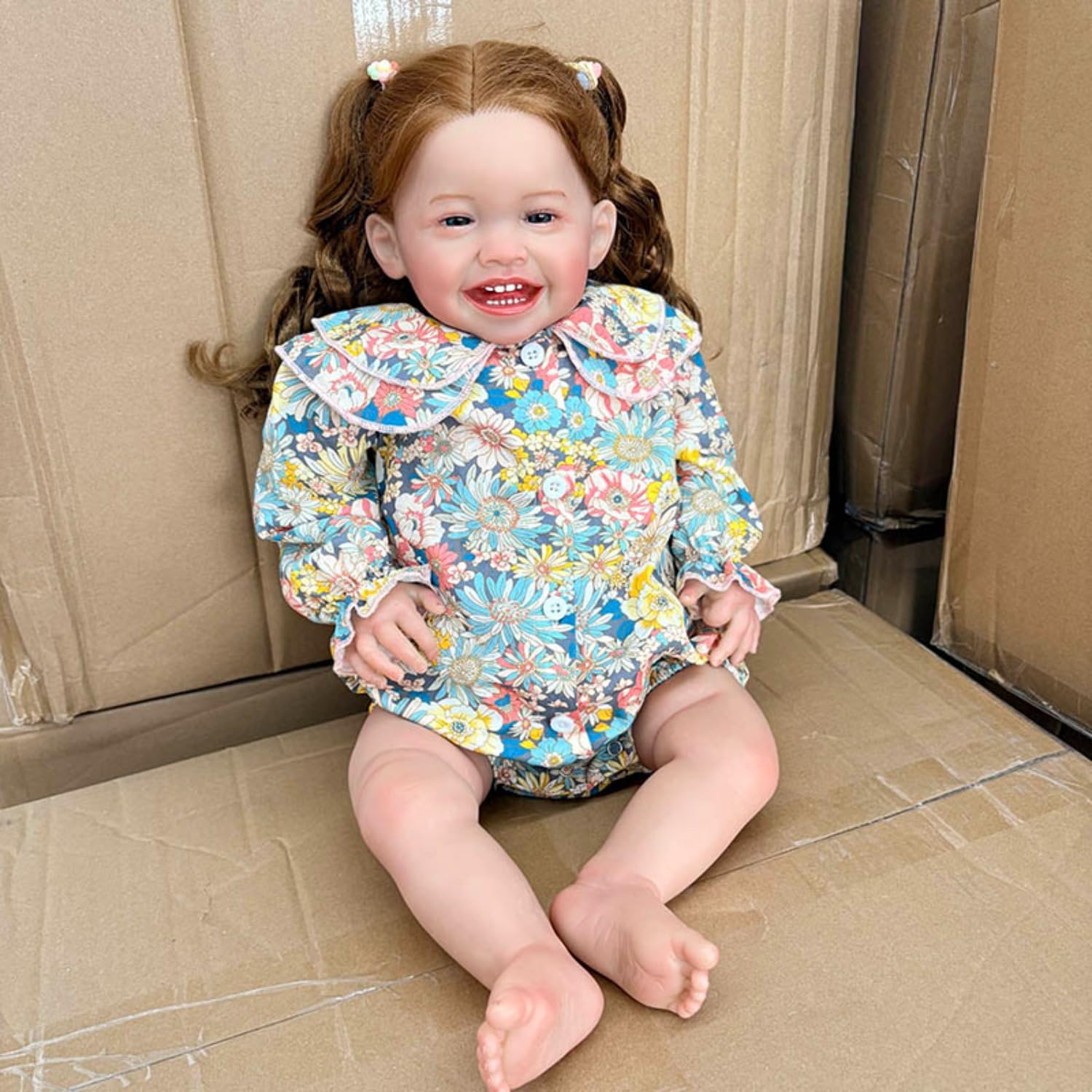Lonian 24 cale Reborn Baby uśmiechnięte lalki dziewczynka Real Looking